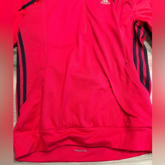 ‼️THRIFT SOON MAKE OFFER Pink Adidas Response Running 1/4 Zip Hooded Sweatshirt - Picture 8 of 9